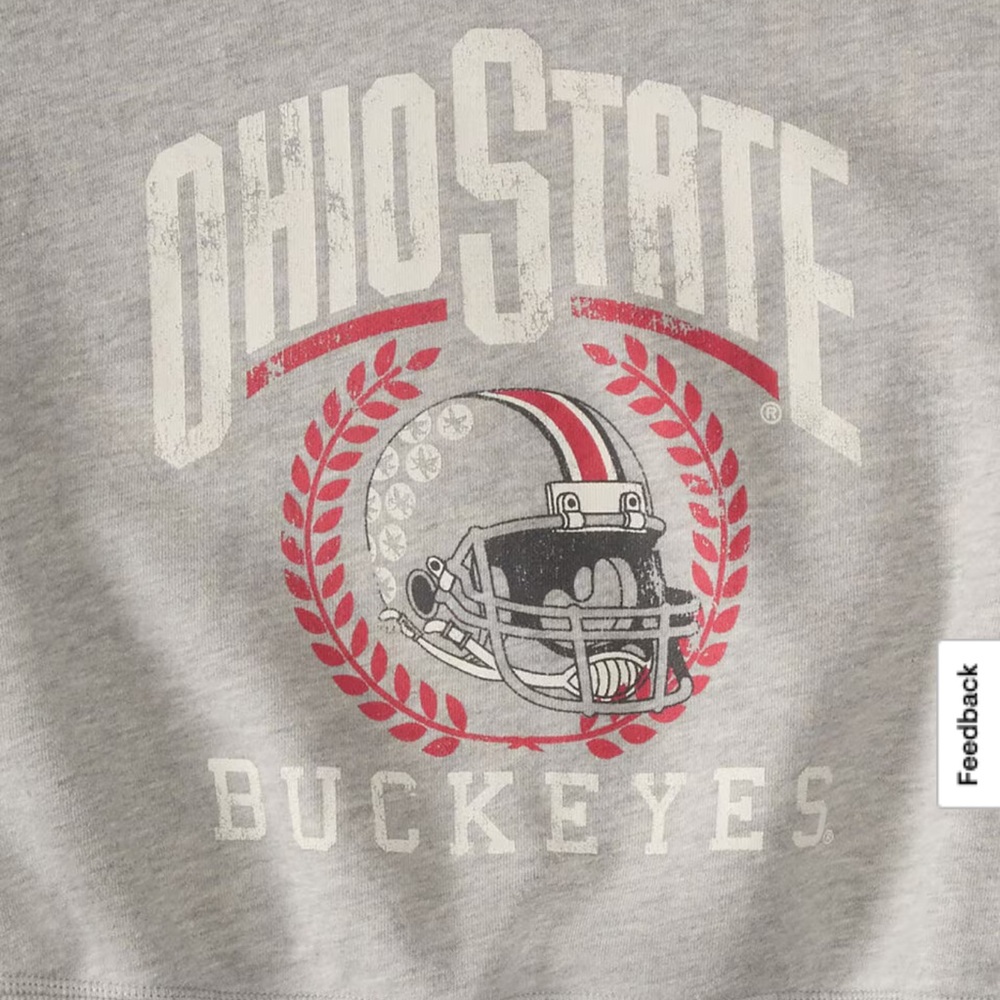 Aeropostale Gray Ohio State Buckeyes Cropped Off the Shoulder Sweatshirt - Picture 2 of 6